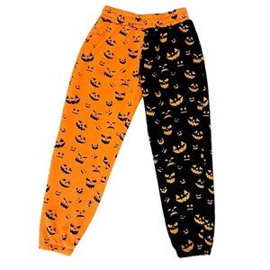 Halloween Pumpkin Print Pants